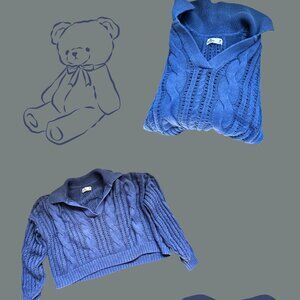 Hollister blue knit cropped sweater